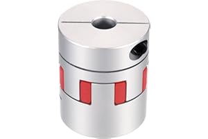 sourcing map Raccord d'arbre en aluminium de 16 mm à 28 mm d'accouplement d'araignée flexible L66 mm x D55 mm Connecteur d'arbre d'araignée pour imprimantes 3D DIY encodeur CNC routeur fraiseuse