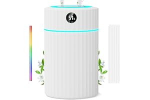 ARORY Luftbefeuchter Schlafzimmer 36H Doppel Spray mit LED Bildschirm, 23dB Leiser Humidifier, Raumbefeuchter mit 7 Farben Licht 10Filter, 1,8L Raumluftbefeuchter für kinderzimmer Baby, Aroma Diffuser 40㎡