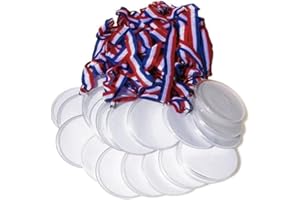 Tagtight 24Pcs DIY Medaillen Medaille Kinder Selbst Gestalten, Medaillen Kindergeburtstag mit Bändern, olympischen Stil, Gewinner Medaillen Sport, Wettbewerbe Auszeichnungen, Party, Preisen Awards