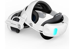 TRANSNOVO Sangle de tête Compatible avec Meta Quest 3, Batterie 6000 mAh VR Accessoire pour Meta Quest 3, Réglage Rétractable à Un Bouton, Écran d'Affichage LED et Lumières Respiratoires RVB