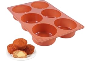 Melearch Teglia per muffin, stampo in silicone per dolci con 6 Stampi Muffin, pirottini in silicone, stampi per muffin antiaderente, stampo mini plumcake - Senza BPA e lavabile in lavastoviglie