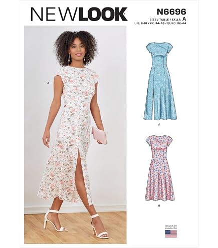 New Look Strickkleid UN6717A Damen - Mit überkreuzten Trägern, Taillen-Abnäher, Gr. 8-18