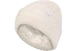 HEAT HOLDERS Womens Beanie Hat with Heatweaver Fleece Lining Ladies Fashionable Turnover Cuff Hat