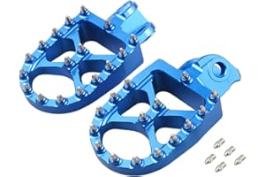 NICECNC Blue Wide Fat Forged Foot Pegs Compatible with Husqvarna TC65 2017-2018,TC85 2014-2017,TC125 FC250-450 2014-2015,TC250,TE FE150-501 2014-2016,See Fitment