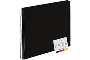 ‎GOLDBUCH goldbuch 25 997 Spiralalbum Bella Vista, Foto Album 35 x 30 x 1,5 cm - Spirale ⌀ 2,8 cm, Fotoalbum, 40 schwarze Seiten, vorderes Cover aus Leinen, Fotobuch für Bilder und Fotos zum Einkleben, Schwarz
