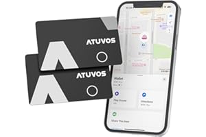 ATUVOS Air Tag Card Wallet Tracker Thin 0.16cm -2 Pack, Smart Tag For Locator Work with Apple Find My (iOS Only),Waterproof, Item Finder for Luggage Tag, Suitcase, Bags, Passport