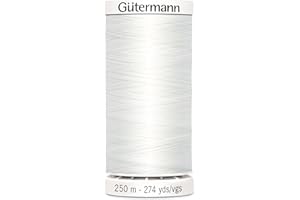Gütermann Hilo de poliéster Blanco de 250 m, 5.5x2.5x2.5 cm