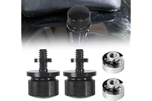 CAINCAY Motorcycle Aluminium Seat Screw, Black, 1/4-20 Thread, Pack of 2