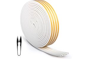 RATEL 24 m Sealing Tape for Doors, Door Seal, Window Anti-Collision Sealing Strip with 1 x Scissors and 1 x Tape Measure for Blocking Cracks and Gaps (White)