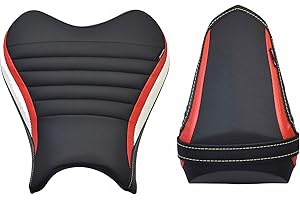 Midimttop Touring Soft Leather Front Driver Rear Passenger Seat Cushion Seat Pad Rear Pillion Seat fit for Ya-ma-ha YZF-R7 YZFR7 YZF R7 Accessories 2021 2022 2023 (Front+Rear Seat-Red)