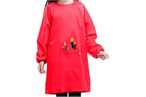 MESU Children's Art Smock Kids Waterproof Artist Painting Apron Long Sleeve Children Apron