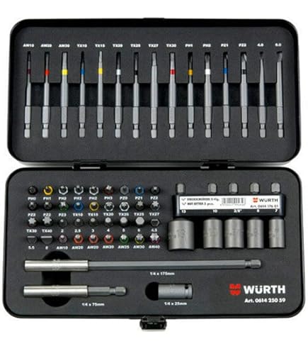 Bitassortiment 105 stuks met inlay met carbon afwerking (0614251300