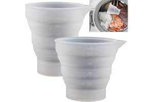 OUMUN 2PCS Dosing Ball for Liquid Detergent,Foldble Laundry Detergent Measuring Cup,Silicone Laundry Dosing Ball,Washable Silicone Measuring Cup,Laundry Liquid Dosing Measuring Cups,Laundry Detergent Cup