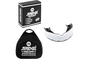 5RIDGE Mundschutz Gum Shield - Professioneller Mundschutz für Kontaktsport, Rugby, Kampfsport, Karate, Rugby, MMA, Boxen, Hockey, Fußball flexibel für Jugendliche & Erwachsene (Weiß/Schwarz, Adult(+12))