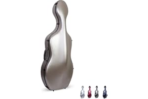 Crossrock Cello Case 4/4 Größe, leicht, Poly-Carbon-Verbundstoff, Rucksack erhältlich (Champagner)