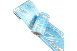 Mesoar Self Adhesive Sky Blue Wallpaper Border Peel Stick Decorative Ceiling Sticker Molding Border 10cm by 32.8ft