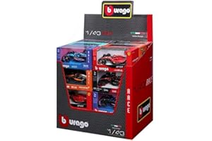 Bburago F1 Formula 1 CAR ASSORTMENT(2024) - 1:43 Scale - Incredibly Detailed Die-Cast Replica Collectible Race Car Models, Multiple Colours