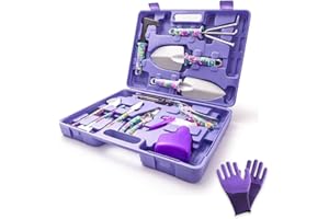WISDOMLIFE Set Attrezzi da Giardino, 11 Pezzi Regali da Giardinaggio, Impugnatura Ergonomica, Cazzuola, Rastrello, Pale, Potatore, Cesoie, Spruzzatore, Guanti, Custodia per il Trasporto