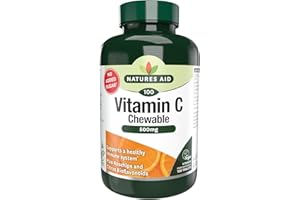 Natures Aid Vitamin C 500mg 100 Chewable Tablets – Supports Immune System & Skin Health - High Strength, Sugar Free, Vegan, Non-GMO – Antioxidant Supplement