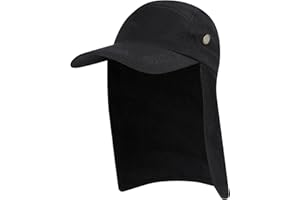 ERYUE Hombres UPF 50+ Sun Cap Wide Brim Pesca Sun Cap Sombrero con Solapa para el Cuello