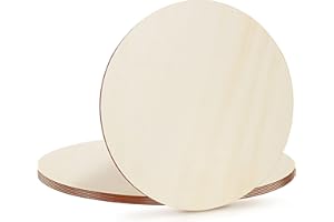Belle Vous Cerchi di Legno Non Rifiniti (Confezione da 6) - 40 cm di Diametro - Dischi in Legno Naturale Grezzo di 2,5 mm di Spessore - Fette Legno Artigianato, Sottobicchieri, Decorazioni per la Casa