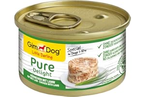 GimDog Pure Delight Pollo con agnello, Snack per cani ricco di proteine con carne tenera in gustosa gelatina, 12 scatolette, 12 x 85 g