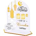 Ramadan Advent Calendar, Yotako Acrylic Ramadan Mubarak Countdown Calendars 2024, 30 Days Til Eid Decorations Gifts Ramadan Calendar Decor for Home Table Ramadan Party