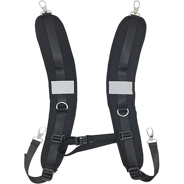 AYNEFY 1 Paio Di Spallacci Per Zaino In Nylon Con Cinghie Regolabili Più Larghe E Fibbia Per Appendere Bottiglie D'acqua E Oggetti Nero Per Vari Tipi Di Zaini - 3