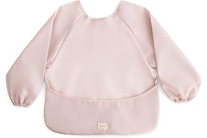 Mushie śliniaczek z długim rękawem dla niemowląt | Wodoodporny śliniaczek dziecięcy z rękawami | Regulowane dopasowanie dla 6-24 miesięcy