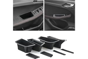 CDEFG Compatible with Porsche Macan 2014-2022 Car Storage Box, Door Side Organiser Tray Phone Container Insert Door Handle Pocket Accessories (Black)