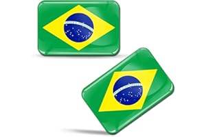 SkinoEu® 2 x 3D Pegatinas Bandera Brasil Brasileño F 184