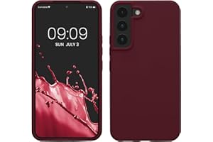 kwmobile Hülle kompatibel mit Samsung Galaxy S22 Hülle - Silikon Handy Case - Handyhülle weiche Oberfläche - kabelloses Laden - Bordeaux Violett