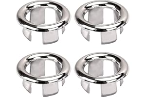 DURDIIY Cubierta de Anillo de Rebose de Fregadero 4 Piezas Tapa del Fregadero de la Cocina,30.6mm/31mm Anillo de desbordamiento del Fregadero del baño de la Cocina,Apertura aplicable:22-24mm (Hueco)