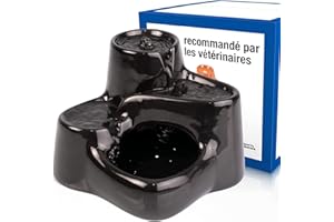Miaustore Mini Fontaine à Eau pour Chat en Ceramique - 1,3 litres - Silencieuse - Facil à Entretenir - avec Detecteur de Mouvement