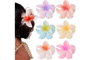 ZSPERKLA 6 Stück Blumen Haarklammer für Dickes Dünnes Haar, rutschfeste Acryl Haarspangen Große Haarklammern für Frauen Mädchen Haarstyling Zubehör