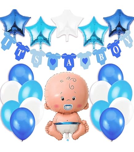 Ballonnen Babyshower Jongen (30 cm, 6 stuks) - De verkleedzolder, voor