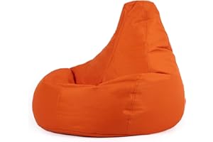 Bean Bag Bazaar Dalton Gaming Bean Bag Chair, Burnt Orange, Water Resistant Fabric, Recliner Beanbag for Indoor and Outdoor Use with Filling Included, Gaming, Bedroom, Living Room, Garden