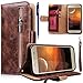 Produktbild Yokata für Samsung Galaxy A3 (2017) Hülle Leder Flip Geldbörse Wallet Case Ledertasche Geldscheinfach mit Reißverschluss Premium Abnehmbar Magnet Kartenfach Standfunktion Mobiles Seil und Weich Silikon Handyhülle Telefon Kasten innen Handy Schutzhülle Protective Cover - Dunkelbraun + 1x Kapazitive Feder