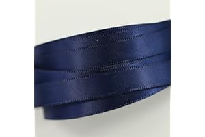 ASHPRINT (LONDON) LIMITED Double Sided Satin Ribbon, 27 Solid Colours, 10 Metre Reel, Fabric Ribbon for Gift Wrapping, Cake, Wedding Party Decoration, Hair Bow, Trimming, Sewing & DIY Craft Projects (10mm Width, Navy)