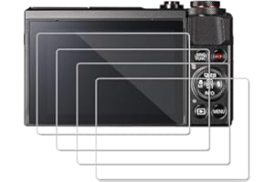 OOTSR [Lot de 4] Protecteur D'écran Compatible pour Canon G7X Mark II G9X G9XII G7X G5X Protecteur de Verre Trempé [Cristal Clair] [Résistant Aux Rayures]