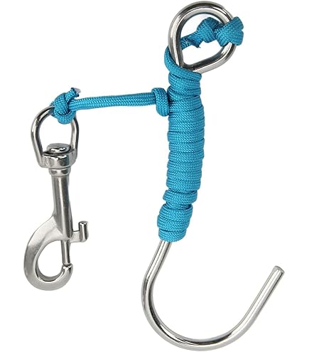 Riffhaken Duiken Reef Hooks Scuba Duikhaken, Duiken Reef Haak Anti-verloren Veer Spiraal Lanyard Veiligheid Noodhulpmiddel met Snelsluiting (Oranje
