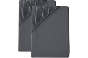 VICTORIA & CARTER 2 Pack Small Double Fitted Sheet (30cm) - 4ft Ultra Soft Microfibre Bed Sheets, Breathable, Shrink and Fade Resistant, Easy Care for Small Double Beds (Small Double/4ft, Charcoal Grey)