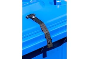 J CLARKE MARINE 3pcs Wheelie bin lid lock strap with webbing bridge for strong winds easy fitting - No rust - No dangerous hooks - WONT snap