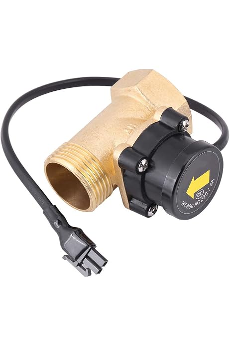 Warmwasser-Durchflusssensorschalter HT-120 – AC 220V, 1A, G3/4" Gewinde, Für Duschpumpen, Solarzirkulation, Niedrigdruck-Zündung, Max. 70°C