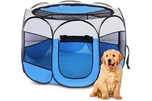 EUBSWA Recinto Cani da Interno, (65 x 65 x 40) cm Recinto per Gatti, Box Pieghevole per Cane, Gabbia per Gatto Esterno, Box per Cucciolo Gattini Conigli, Blu