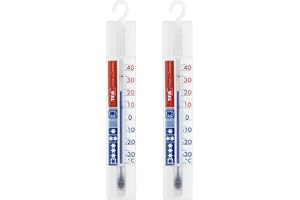 TFA Dostmann Thermomètre pour réfrigérateur ou congélateur, set de 2, 95.1034, avec zones de refroidissement, haute précision, blanc
