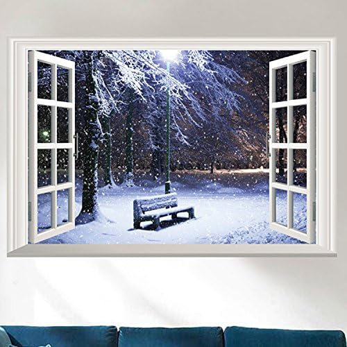 GJ-Fake windows landscape sofa background living room stickers TV wall bedroom decoration stickers wall stickers (40 * 60cm), BChristmas present