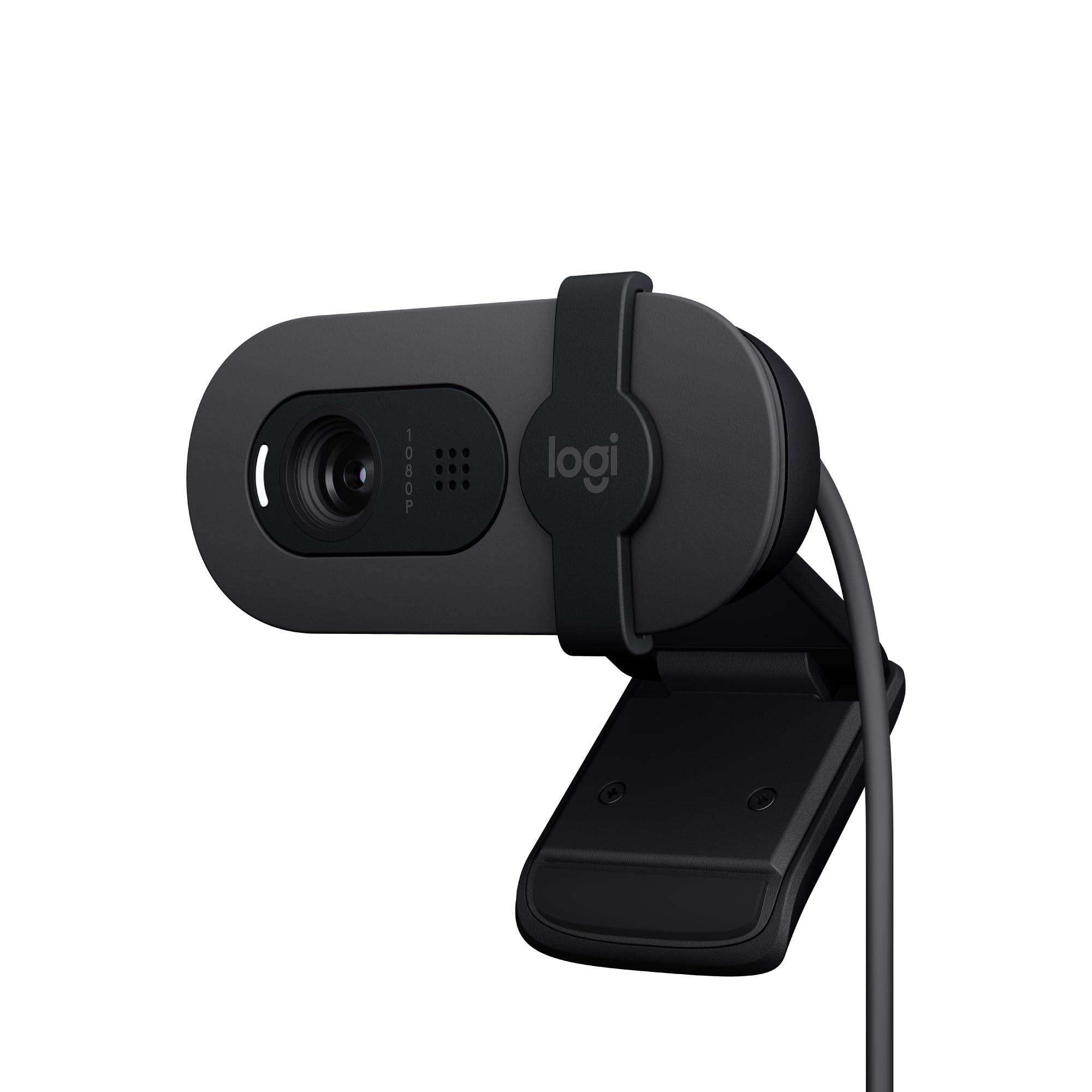 Logitech Brio 100 Full HD Webcam for Meetings and Streaming, Auto-Light Balance, Built-in Mic, Privacy Shutter, USB-A, for Mi