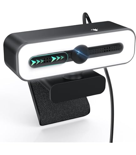 Webcam 2K Danyesth Avec Microphone, Lumière Et Couvercle Confidentialité - USB, Zoom, Retournement - Pour PC, Bureau, Streaming
