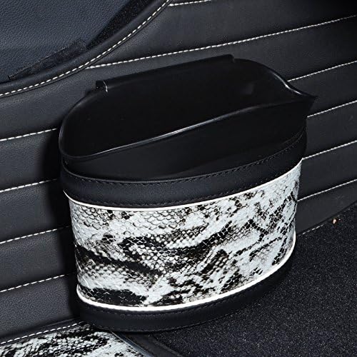 QIYUEQI Abs Ultra Slim Leather Snakeskin Of 22*10*18Cm Environmentally friendly and easy to clean car trash &amp; bucket